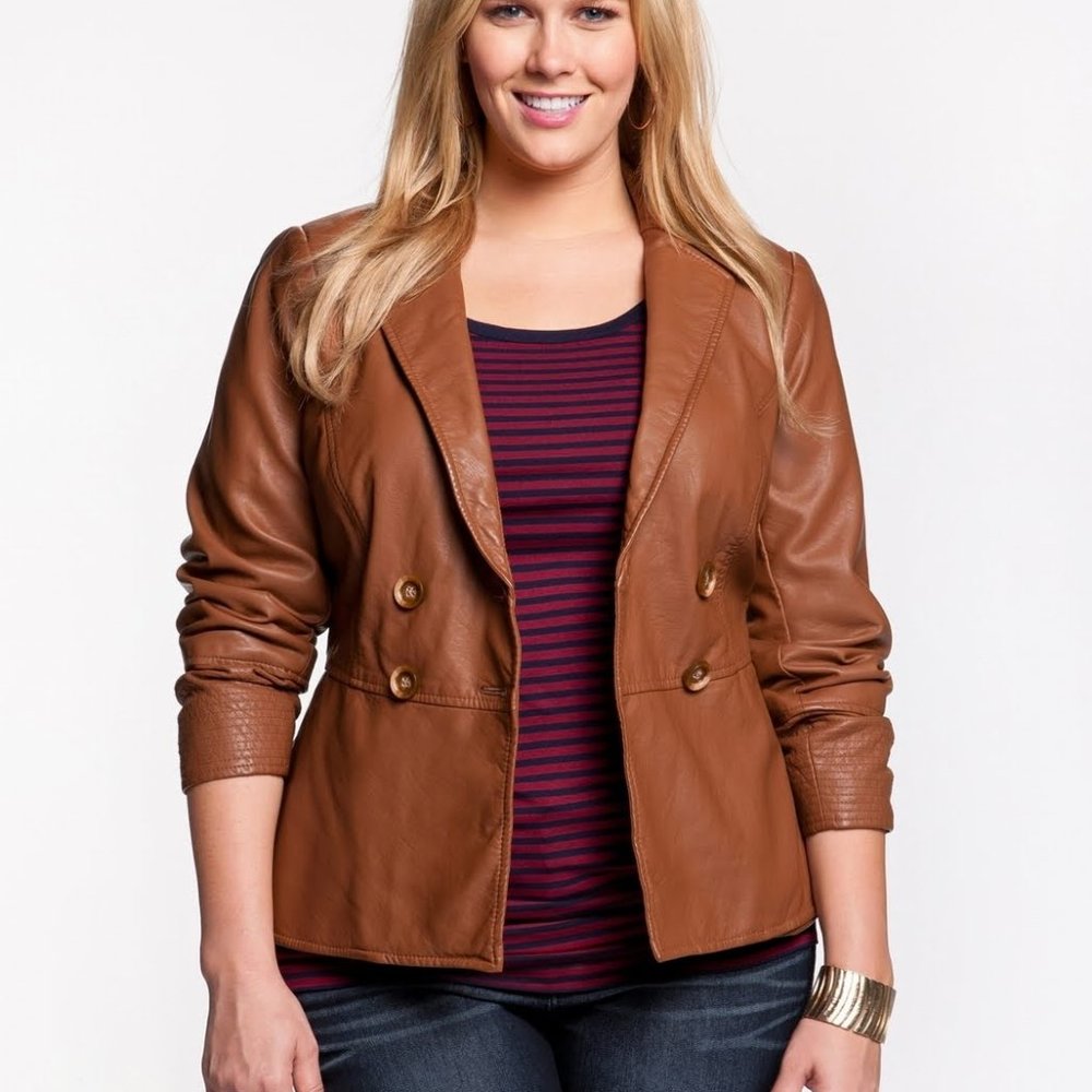 NWT Eloquii Vegan Faux Leather Jacket Size 16W 1X